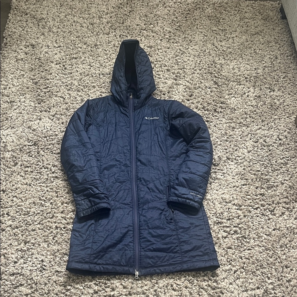 Columbia Deep Blue Quilted OmniHeat Hooded Coat